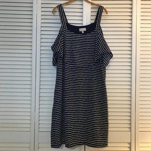Striped Robbie Bee Signature Cold Shoulder dress